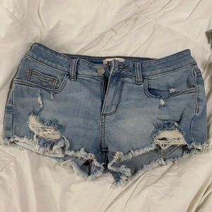 Worn once Pink jean shorts size 6